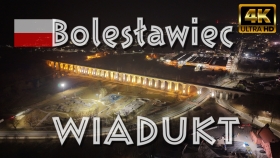 🇵🇱 Bolesławiec nocą. Wiadukt kolejowy 4K